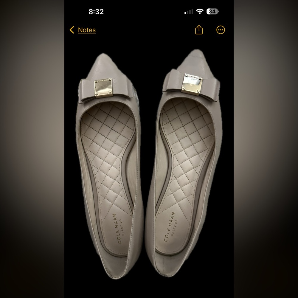 Cole Haan Women's Beige Quilted Flats